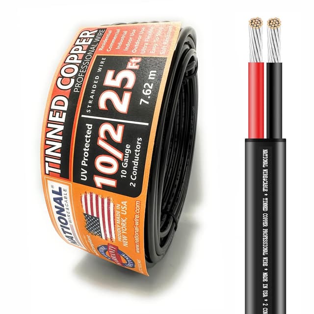 National Wire 10 AWG 2-Conductor 25ft cable